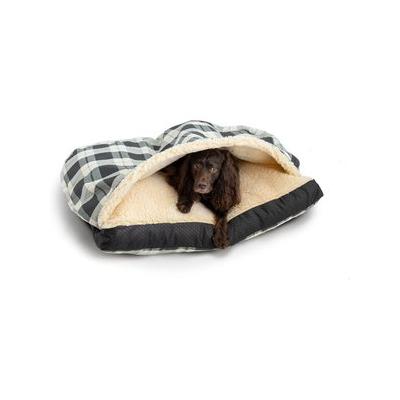 Snoozer Pet Products Rectangle Indoor & Outdoor Cozy Cave Dog & Cat Bed, Gray Black Cream, Large