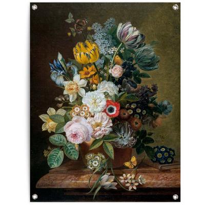 Poster REINDERS "Stillleben mit Blumen", grün (farbe bild(er): grün), B:60cm H:80cm T:0,1cm, Leinwand, Bilder Image