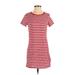 Old Navy Casual Dress - Mini Crew Neck Short sleeves: Red Print Dresses - Women's Size Small Petite