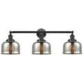 Bell 3 Light 32" Bath Light - Oil Rubbed Bronze - Silver Mercury Shade