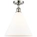 Berkshire 12" LED Semi-Flush Mount - Polished Nickel - Matte White Sh