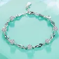 Nouveau Bracelet en argent Sterling 925 cristal Zircon diamant Bracelet pour femme charme bijoux