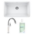 Blanco Precis 30" L x 18" W Undermount Kitchen Sink w/ Faucet & Sink Cleaner Granite | 9.5 H x 30 W x 18 D in | Wayfair BU-442533