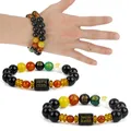 Bracelets en obsidienne Feng Shui pour femmes ou hommes bracelets de perles Mantra bijoux Lucky