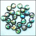 Cabochons en coquillage d'ormeau sans trou forme ronde 6mm 8mm 10mm 13mm eau salée nacre