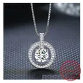 Collier en argent regardé plaqué or 14 carats pour femme diamant brillant VVS Lab cadeau 5CT AAA