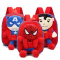 Sac à dos Disney Spiderman Captain America en peluche pour enfants sac d'école pour écoliers de