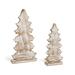 Wooden Carved Fir Tabletop Tree, Set of 2 - 8.25"L x 2"W x 16.5"H