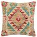 Rustic Albert Turkish Hand-Woven Kilim Pillow - 18'' x 18''