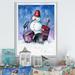 The Holiday Aisle® Christmas Snowman Playing Drumset - Traditional Canvas Wall Decor Canvas in Blue/Red | 12 H x 8 W x 1 D in | Wayfair