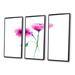 Winston Porter Pair Of Large Purple Poppy Flowers - Floral Framed Canvas Wall Art Set Of 3 Canvas, Wood in White | 20 H x 36 W x 1 D in | Wayfair