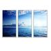 Highland Dunes Blue Caribbean Sea And Perfect Blue Sky - Sea & Shore Framed Canvas Wall Art Set Of 3 Canvas, in White | Wayfair