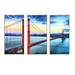 Highland Dunes Golden Gate Bridge In San Francisco - Pier & Bridge Framed Canvas Wall Art Set Of 3 Canvas, in White | 20 H x 36 W x 1 D in | Wayfair