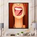 House of Hampton® Sensual Lips Of Glamour Woman Portrait VI - Glam Canvas Wall Decor Canvas in Brown/Red | 20 H x 12 W x 1 D in | Wayfair