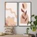 George Oliver Vintage Organic Shapes in Retro Colors V - 2 Piece Print Set Canvas in Brown | 20 H x 24 W x 1 D in | Wayfair