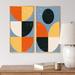 George Oliver Minimal 20S Geometric Design III - 2 Piece Painting Set Metal in Blue/Red/Yellow | 32 H x 32 W x 1 D in | Wayfair