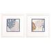 Bay Isle Home™ My Fashion Leaves - 2 Piece Picture Frame Painting Set Paper, Glass in Blue/Brown | 11 H x 11 W x 1 D in | Wayfair