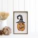 The Holiday Aisle® Jack O Lantern w/ Hat White Wood in Brown | 8 H x 5 W x 1.5 D in | Wayfair 33736D2B1EE5422AAD06E06507A45506