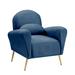 Accent Chair - George Oliver Gaulin Velvet Modern Accent Chair w/ Pillow Polyester/Velvet in Blue/Brown | 30 H x 31 W x 27.6 D in | Wayfair