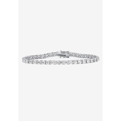 Women's 10.75 Tcw Round Cubic Zirconia Platinum-Plated Tennis Bracelet 7.5" by PalmBeach Jewelry in Cubic Zirconia