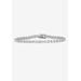 Women's 10.75 Tcw Round Cubic Zirconia Platinum-Plated Tennis Bracelet 7.5" by PalmBeach Jewelry in Cubic Zirconia