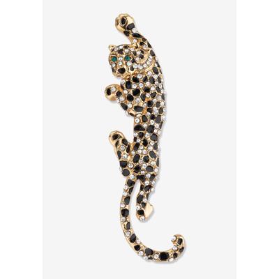 Women's Black With White & Green Crystal Leopard P...