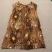 Tory Burch Tops | Nwot Tory Burch Sleeveless Brown Silk Blend Peacock Print Lined Blouse 4 | Color: Brown/Gold | Size: 4