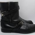 Gucci Shoes | Men’s Gucci Black Leather Moto Buckle Boots Size 8.5 With Box | Color: Black | Size: 8.5