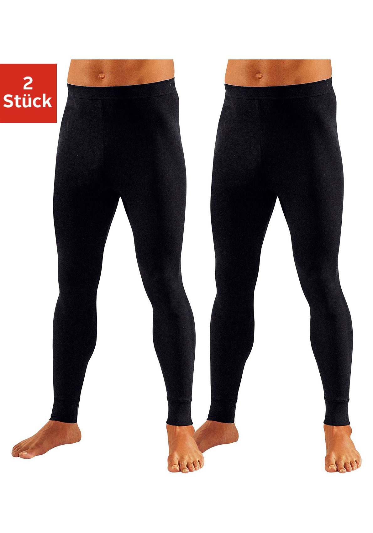 Lange Unterhose CLIPPER, Herren, Gr. 7, schwarz, Feinripp, Obermaterial: 100% Baumwolle, unifarben, eng, Unterhosen, aus weichem Single Jersey Image