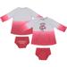 Newborn & Infant Colosseum Gray/Red Wisconsin Badgers Hand in Ombre Dress Bloomers Set