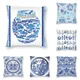 Taie d'oreiller à motif floral chinois pour canapé housses de coussin bleues décoration de la
