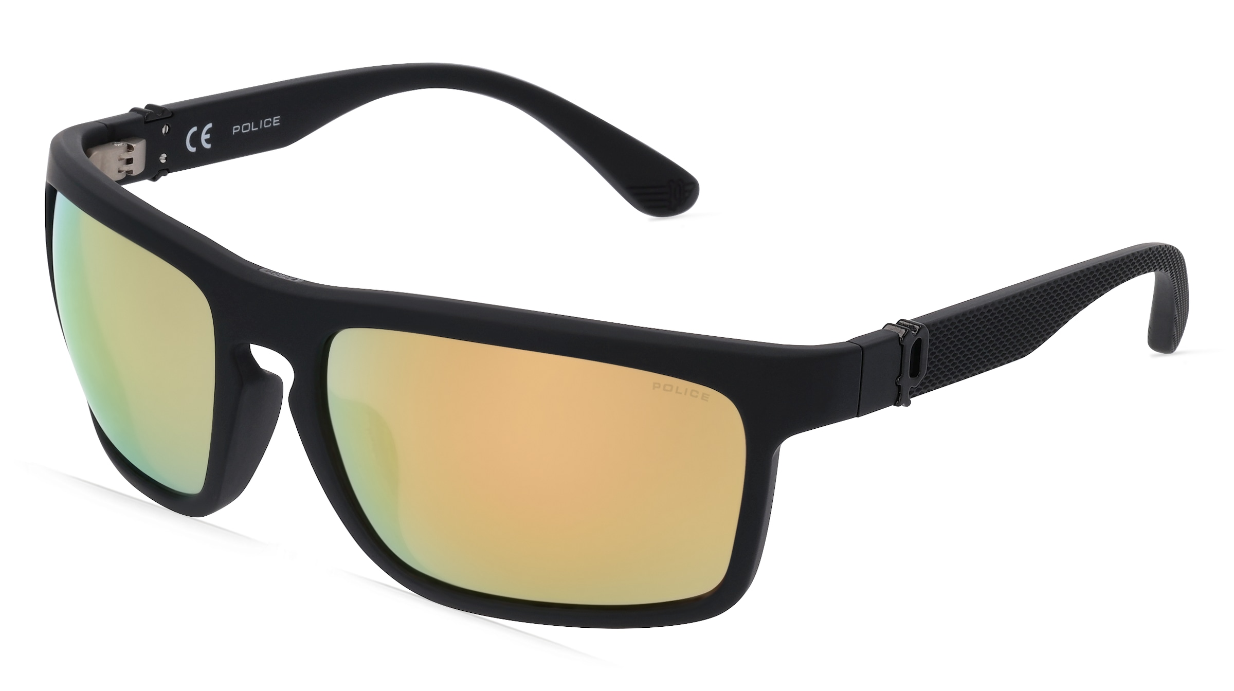 Police POISPLF63 Unisex-Sonnenbrille Vollrand Quadratisch Kunststoff-Gestell, schwarz
