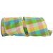 The Holiday Aisle® Plaid Ribbon Fabric in Green/Pink/Yellow | 4 H x 4 W x 4 D in | Wayfair A730AF64085F438BABE21D58C9394D95