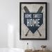 Gracie Oaks Home Sweet Home Base Premium Framed Canvas - Ready To Hang Canvas, Solid Wood in Blue/Gray/White | 36.5 H x 26.5 W x 1 D in | Wayfair