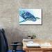 Bay Isle Home™ Epic Graffiti 'Sea Turtle' By Michelle Faber, Canv Sea Turtle by - Graphic Art on Canvas in Blue | 18 H x 26 W x 0.75 D in | Wayfair