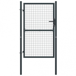 vidaXL Mesh-Gartentor Verzinkter Stahl Grau : Größe - 100 x 225 cm Image