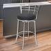 Armen Living Viper Brushed Stainless Steel/Faux Leather Swivel Barstool