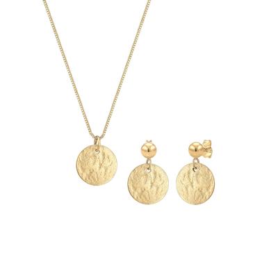Elli - Plättchen Organic Kette Ohrhänger 925 Silber Schmuck-Set 1 ct Damen (79.99 € / 1 ct)
