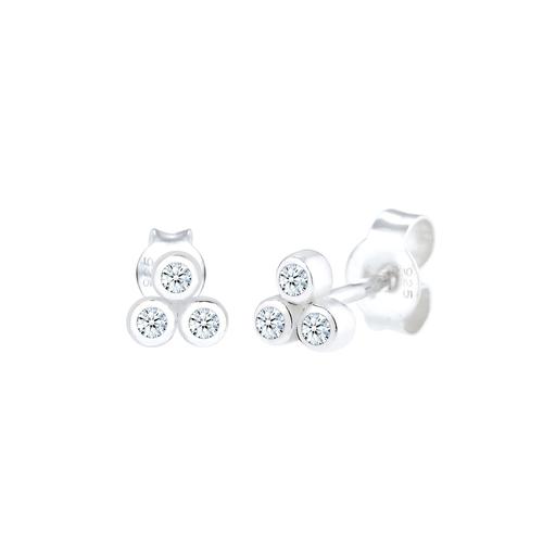 Elli DIAMONDS - Kreis Trio Diamant (0.09 ct.) 925 Sterling Silber Ohrringe 1 ct Damen