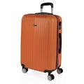 ITACA - Rigid Suitcase Medium Size - ABS Medium Suitcase 65cm Hard Shell Suitcase - Lightweight 20kg Suitcase with Combination Lock - Lightweight and Resistant Travel Medium Size Suitcase T, Tangarine