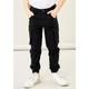 Cargohose NAME IT "NKMRYAN CARGO R TWI PANT 2222-BA NOOS" Gr. 158, N-Gr, schwarz (black) Jungen Hosen Cargohosen