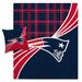 New England Patriots Plaid Wave Lightweight Blanket & Pillow Combo Set
