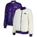 Women's G-III 4Her by Carl Banks Oatmeal/Purple Baltimore Ravens Switchback Reversible Full-Zip Jacket