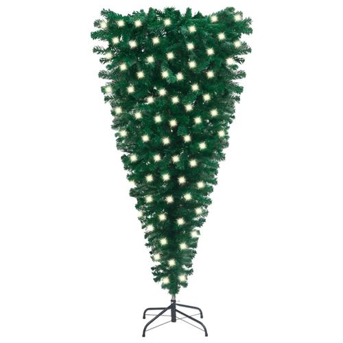 vidaXL Künstlicher Weihnachtsbaum Kopfüber mit LEDs Grün 150 cm