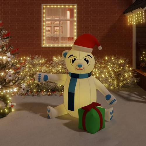 vidaXL Weihnachtsdekoration Aufblasbarer Teddybär LED 180 cm