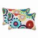 Pillow Perfect White/ Multi Floral Outdoor Toss Pillows (Set of 2)