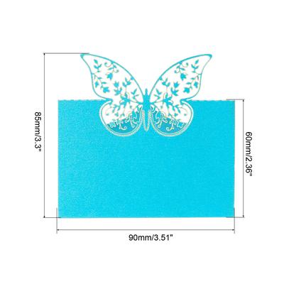 Table Name Place Cards, 25 Pcs Hollow Butterfly Cut Design Blank Card