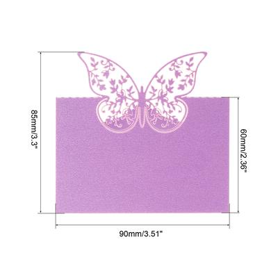 Table Name Place Cards, 25 Pcs Hollow Butterfly Cut Design Blank Card