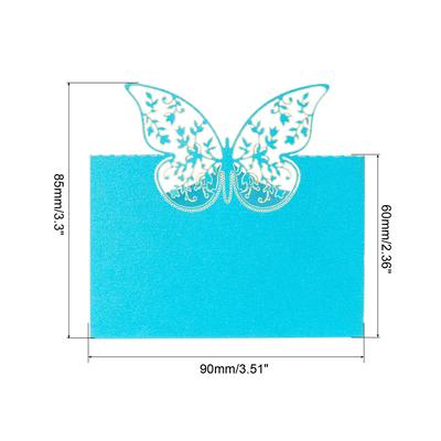 Table Name Place Cards, 50 Pcs Hollow Butterfly Cut Design Blank Card