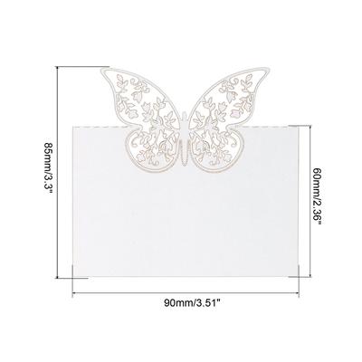 Table Name Place Cards, 50 Pcs Hollow Butterfly Cut Design Blank Card